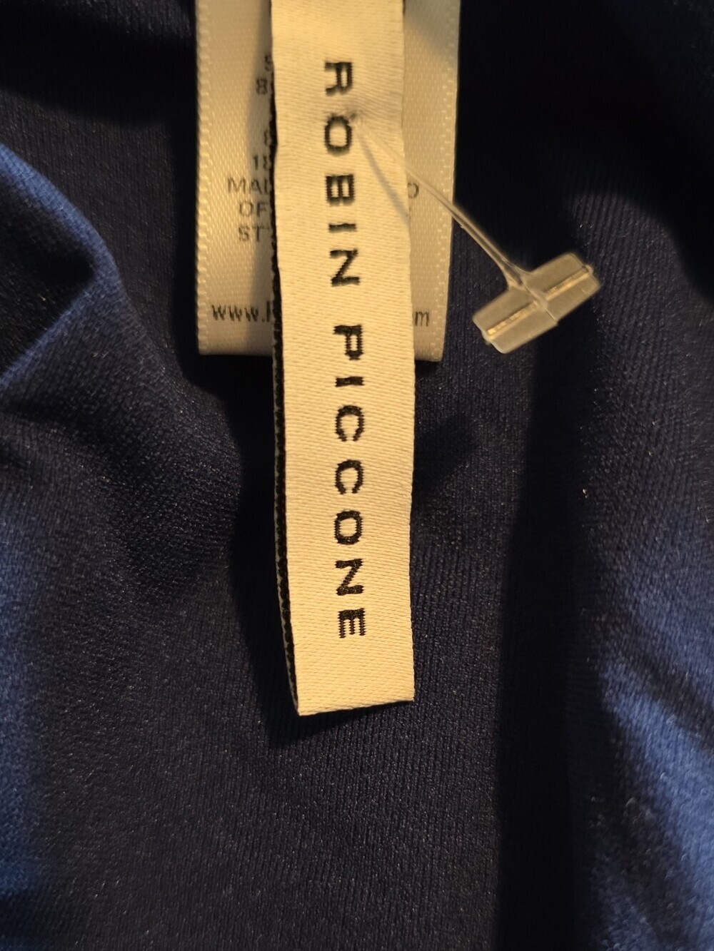 Robin Piccone Navy Ribbed Swim Bottom - Picture 3 of 4